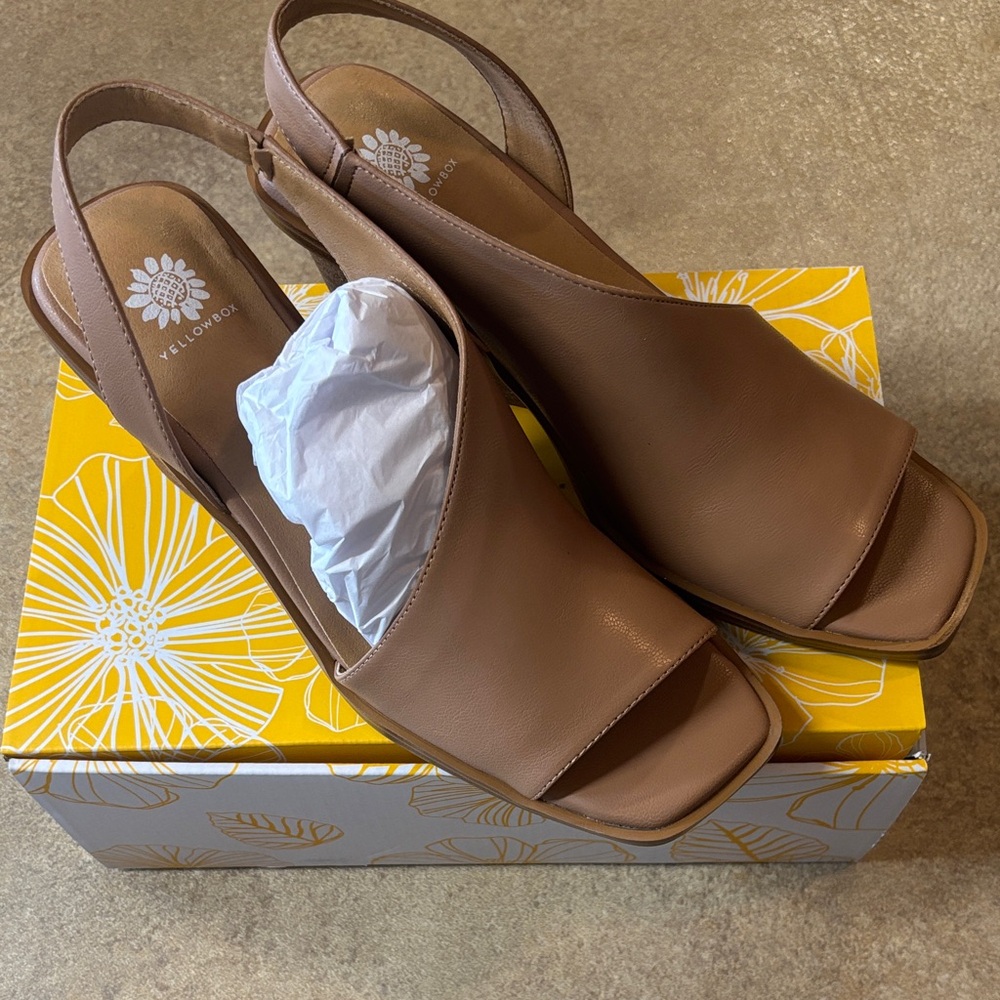 Yellow Box Tan Slingback Sandals